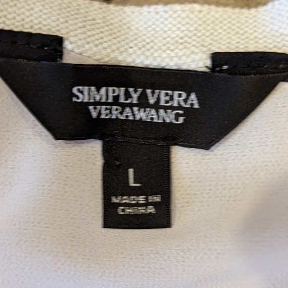 Vera Wang Layered White Cardigan Large - Picture 4 of 4